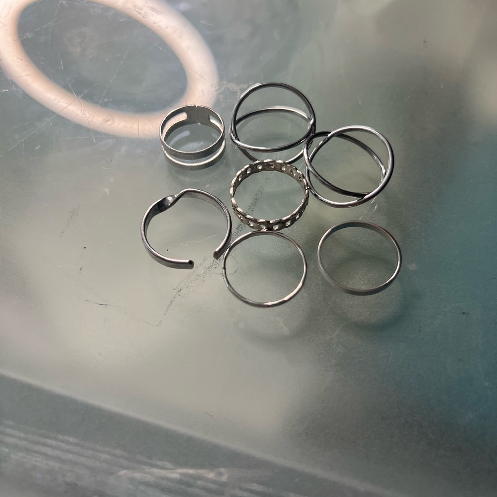 Set of Silver-Tone Rings